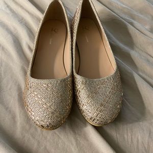 Lorraine “brynne” rose gold bling flats New